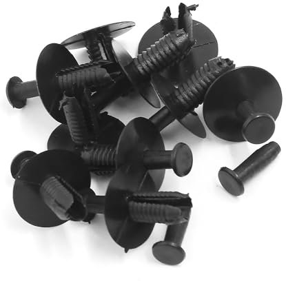 A ABSOPRO Rivetto di Plastica per Fissaggio Rapido del Paraurti, Clip per BMW, 6mm, Nero (Set di 10)
