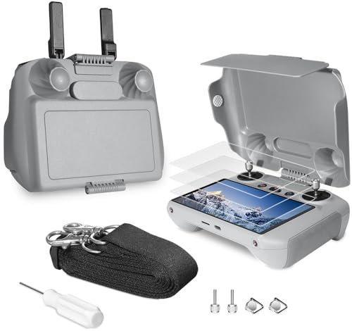 Arzroic RC 2 Sonnenhaube Schutz-Kit mit Displayschutzfolie & Umhängeband für DJI Mini 5 Pro/Mini 4 Pro/Mavic 4 Pro/Flip/Air 3S/Air 3 Zubehör