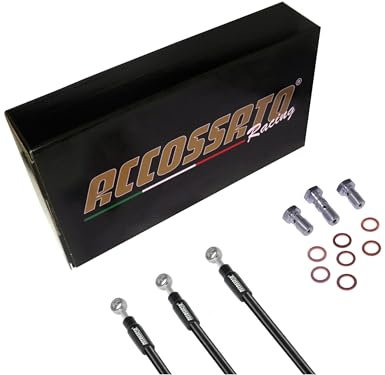 Accossato Kit Completo Tubi Freno Neri Moto BMW - F650 GS (1997-2002), Layout S, Numero Tubi: 1