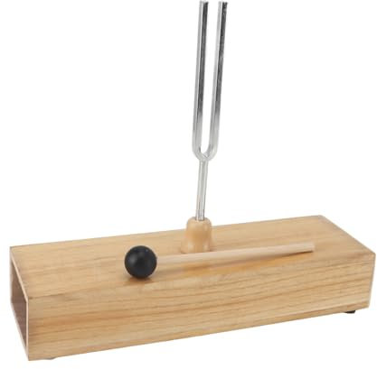 Ouitble 256-Hz-Stimmgabel Mit Holzresonanzkasten Und Hammer-Klanggabel-Set Für Heilende Akustische Experiment-Meditation