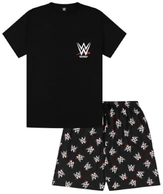 WWE Ensemble pyjama court World Wrestling Entertainment pour homme, Noir , XL