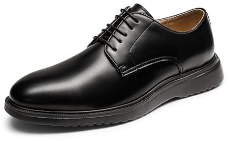 Bruno Marc Herren Anzugschuhe mit Popcornsohlen Schnürhalbschuhe mit weicher Rückfederung Businessschuhe bequem,Size 47,Schwarz,SBOX2402M