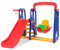 HOMASIS 3-in-1 Kinderrutsche mit Schaukel, Spielplatz mit Freistehende Rutsche & Schaukel & Basketballkorb & Kletterleiter, Kinder Spielturm Kinderrutsche Kindershaukel für 3-8 Jahre Indoor & Outdoor