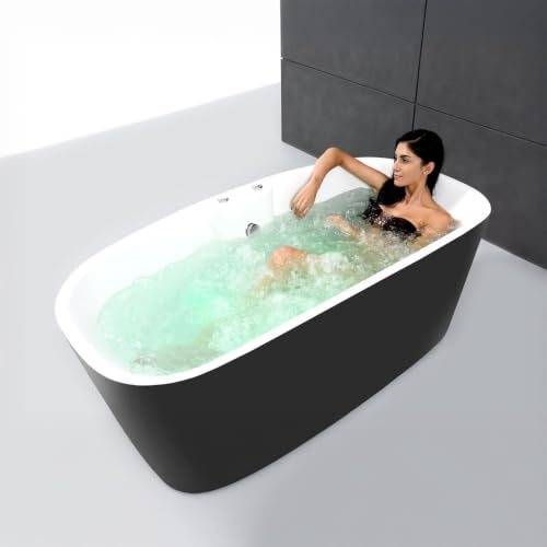 SPALINE TAO Black Bulle - Vasca per idromassaggio a isola L170 x l80 cm