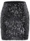 Durio Pailettenrock Für Damen Glitzer Rock Kurz Damen Sexy Midi Skirt Hüftrock mit Elastische Taille Party Rave Outfit Schwarz XL