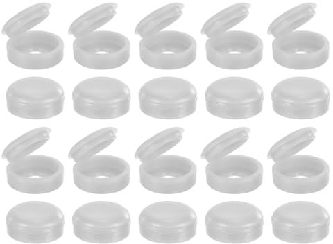 sourcing map Lot de 100 capuchons à vis, 6 mm – Cache-vis à charnière en PVC pour couvrir les têtes de vis (gris clair)