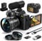 Monitech 48MP Digital Camera for Photography 16x Digital Zoom 4K Video Camera for Photography vlogging camera for Youtube with SD Card 32gb（Black）