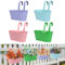 4pcs Pots de Fleurs à Suspendre en Métal,Pots Suspendus Balcon avec Double Crochet Seau à Fleurs Suspendu avec Trou de Drainage Décor pour Jardin Maison Clôture Intérieur Extérieur (Rose+Bleu)