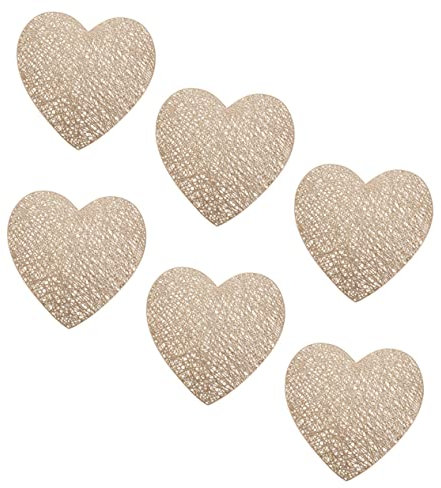 SHOWERORO Set Di 6 Tovagliette Decorative Da Pranzo A Forma Di Cuore Resistenti Calore Per La Cucina