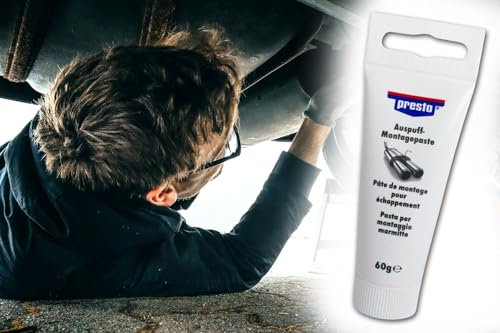 BISOMO Auspuff Montagepaste 60g Dichtmasse Abdichtung Rohre Presto bis 700°C Hitzebeständig verschließt kleine Risse