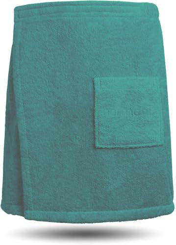 normani Herren Saunakilt aus 100% Bio-Baumwolle Saunatuch 160x50 cm Saunahandtuch für Männer Farbe Petrol Größe 160 cm x 50 cm
