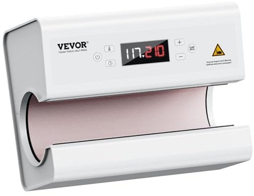 VEVOR automatische Hitzepresse, Tassen Hitzepresse für 325 bis 887 ml Sublimationsbecher, Tumbler-Presse mit Klebeband und Handschuh, Temperatur- und Zeiteinstellung, für Becher, Tassen