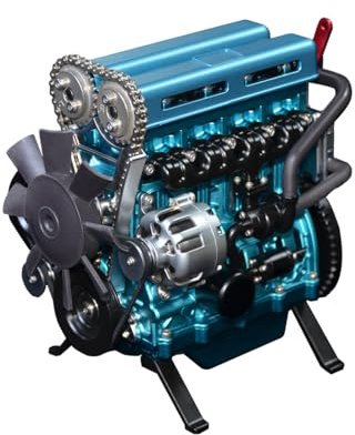 ToyGhillied L4 Motor Modellbausatz 3D Metall Turbolader-4-Zylinder-Auto Motor, 364 Teile L4 Metall Engine DIY-Montage L4-Motor-Modellbausatz, 2024 Weihnachten