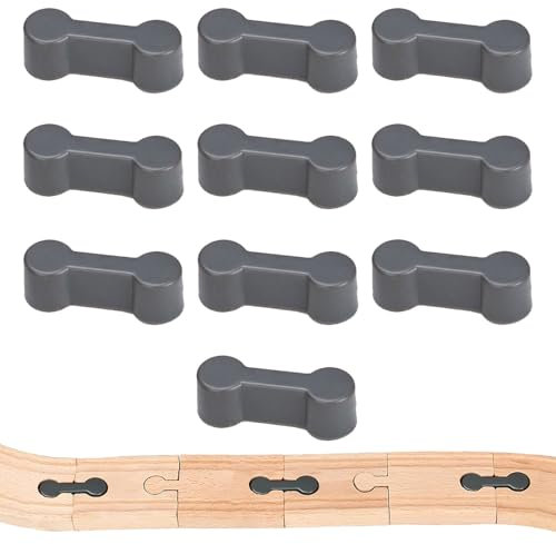 10 Stück Holzschienen Adapter Verbinder,Holzeisenbahn Zubehör,Holzeisenbahn Zubehör Wiederverwendbare,Holzeisenbahn Schienen,Dauerhaft Holzeisenbahn Erweiterung für Spielzeugeisenbahnen