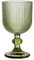Baroni Home Set 6 pz di Calici in Vetro Colorati e Decorati con Righe in Rilievo 20 CL, Calici Eleganti Lavabili in Lavastoviglie, 8x8x14,5 cm, Verde