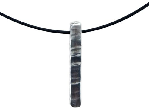 BergKaiser Silberanhänger Silber Stick XS, Silberschmuck, Lederband mit Silberanhänger, edel, schlicht, zeitlos, Schmuck, Damen, Herren, 999er, handmade, inklusive Geschenkverpackung, Made in Germany