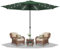 Daromigo Sonnenschirm LED Solar Ø 350 cm Grün mit Kurbel | Ampelschirm Gartenschirm Sonnenschutz UV Schutz 50+ | Kurbelschirm Marktschirm wasserdicht für Garten, Balkon, ohne Ständer
