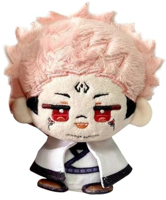 Tongyundacheng Anime JJK Weiche Figur, Ryomen Sukuna Plüschkissen, 12 cm, süßer gefüllter Anhänger, JJK Cosplay-Zubehör, Sammlerstück-Dekorationen, Geschenk für Fans