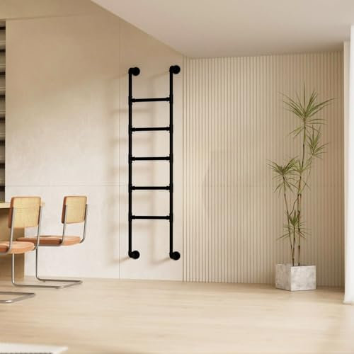 Escalera de escape de emergencia de hierro forjado para ventana, escalera de metal para loft, escalera de pared, escalera de escalada vertical, 105 cm, solución de salida de seguridad
