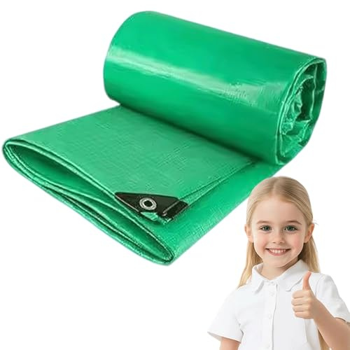 Zlhloj Lonas Impermeables Exterior, 3x6m 200g/m² PE Lonas de Exterior Reforzado con Ojales, Duradera Toldo Impermeable para Jardín, Piscinia, Terrazas, Vehículos, Coche, Muebles, Leña Verde