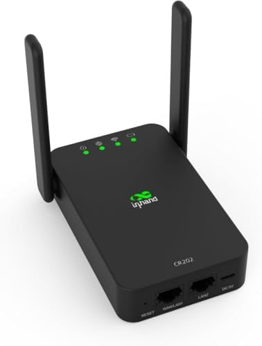 InHand Networks Router 4G Industriale CR202-Lite, Hotspot Wi-Fi Portatile Pro con Gestione Cloud, 2 Porte Ethernet (WAN/LAN), Batteria Removibile 3000mAh, Failover, Ideale per Aziende, IoT e Viaggi