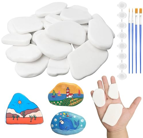 NETFLO Grands galets lisses et plats pour le bricolage - Gravier blanc décoratif - Pour la plage, le jardin