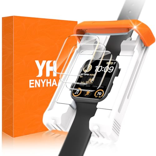 ENYHAA [3-Pack für Apple Watch Series 9/8/7 45MM Displayschutzfolie HD-transparent, kratzfest, blasenfrei [Automatische Ausrichtung] Selbstheilende, flexible EPU-Folie für iWatch Series 9/8/7 (45 mm)