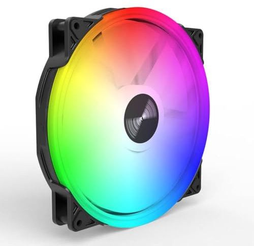 Ventilador con cubierta para computadora ARGB de 200 mm, ventilador de enfriamiento LED de 5 V y 3 pines compatible con PC de escritorio