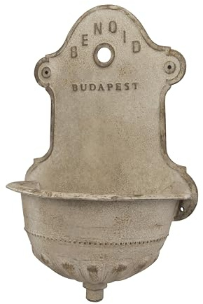 Creative Co-Op Vintage Reproduction Iron Wall Planter, Distressed Cream