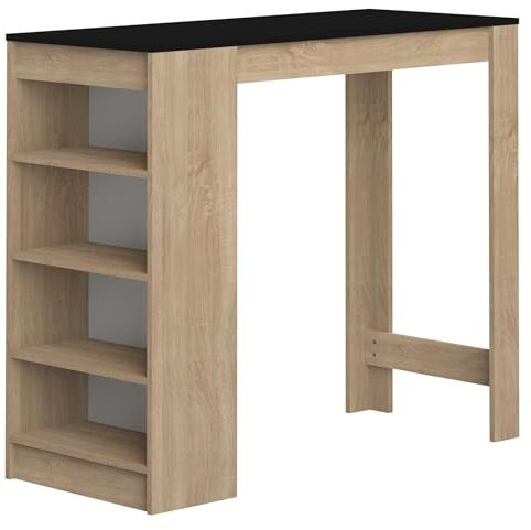 Symbiosis Aravis Tavolo da bar, rovere naturale e nero 115x50x102,7 cm