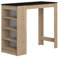 TEMAHOME Aravis Mesa Bar con Almacenamiento, Tablero de Partículas de Melamina, Beige (Roble)/Negro, 115 x 50 x 102.7 cm