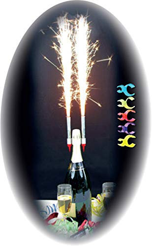 Bougies fontaines étincelantes (lot de 100 pièces) + 30 clips bouteille offerts