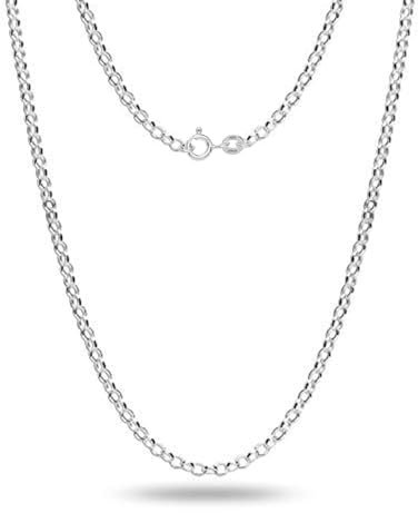 LeCalla 925 Sterling Silver Italian 2 MM Rolo Belcher Link Chain Necklace for Men and Women 24 Inches