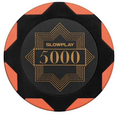SLOWPLAY Nash Pokerchips aus Ton, 50 Clay Poker Chips Metallkern 14g| für Poker Texas Hold`em | Jetons Casino mit Erstklassiger Verarbeitung und elegantem Design (Wert 5000)