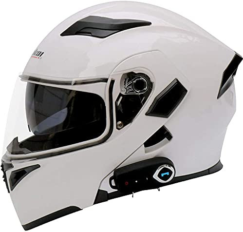 Motorbike Helmet Full-Face Helmets Modular Motorcycle Helmets Bluetooth + FM ECE Certification Flip Up Touring Helmets Built-In Dual-Speaker Bluetooth Headset with Microphone for Automatic Answering 0