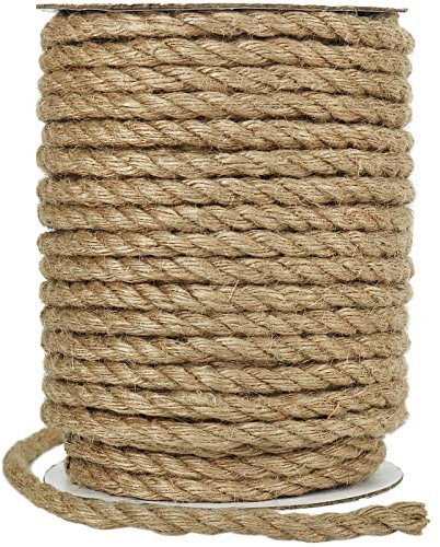 Vivifying Corde en chanvre de 30 m de 8 mm - Pour artisanat, courrier à rayures - Marron