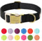 Babole Pet Hundehalsband aus Nylon, verstellbar, weiches Gurtband, für kleine, mittelgroße und große Hunde, Jungen, Mädchen, Welpenhalsband mit Sicherheits-Metallschnalle, Größe L, Schwarz