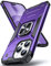 DASFOND Designed for iPhone 14 Pro Case, Military Grade Shockproof Protective Phone Case Cover with Enhanced Metal Ring Kickstand [Support Magnet Mount] for iPhone 14 Pro 6.1 inch, Purple