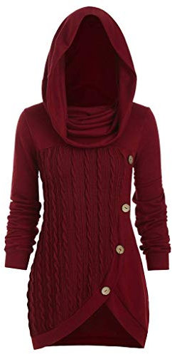 Hoodie Damen Pullover Kleider Damen Langarm Strickkleid mit Kapuze Herbst Winter,große Größe Sweatkleid Strick Longpullover Enge Freizeitkleid