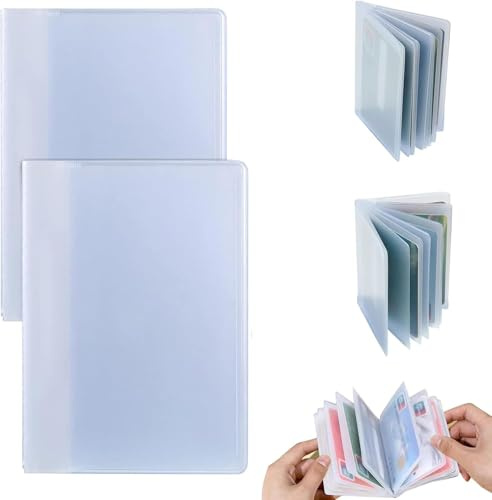 Custodie trasparenti per carte di credito, inserti in plastica per carte di credito, carte di debito e carte di assicurazione (2 pezzi, 10 pagine, 10 slot + 20 slot)