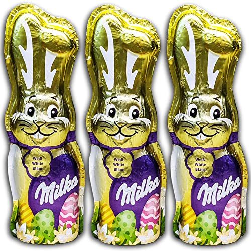 3 er Set Milka Osterhase Hase Schmunzelhase Weiß 3 x 90g