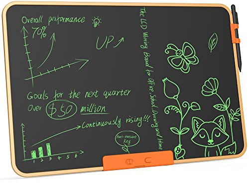 TUGAU Pizarras de escritura LCD de 21 pulgadas, pizarra mágica borrable para adultos, pizarra para colorear niños, gran tablero de escritura, para diseños matemáticos, dibujos, notas