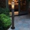 Stehlampe Garten Außen Aussenlampe Stehleuchte Wegeleuchten Edelstahl Außen, Kupferakzent schwarz rauch, 1x E27, DxH 7,6x80 cm