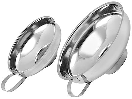 Mikinona Oil Funnel 2pcs Stainless Steel Funnel Wide Mouth Jar Funnel Jar Funnel Stainless Steel Jar Funnel Polypropylene Funnel s Funnel with Strainer Large Funnel Canning Metal