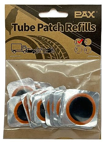 PAX 18 Pcs Inner Tube Patch Refills, 6Pcs 25mm dia, 6Pcs 32mm dia, 6Pcs 24x35mm. Puncture Flat Tire Repair Patch Kit for Bicycle, Motorcycle, Scooter, BMX, ATVs, River Floating, Inflatable Rubber (18)