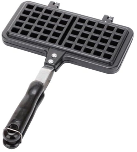 Dasfie Waflera belga antiadherente para estufa, waflera de aluminio fundido, rectangular, para camping, para estufa
