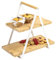 eluno Etagere mit 2 Etagen aus Bambus und Metallgestell - Perfekt zum Servieren von Obst, Kuchen, Muffins, Donuts und Fingerfood - Serviertablett, Tablettständer und Käseplatte in einem (weiß)