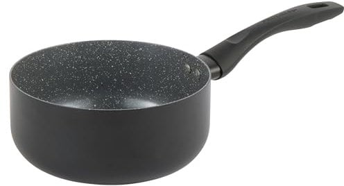 Progress BW12911EU7 Cerámica de Mármol 18 cm Cazo – olla antiadherente con revestimiento cerámico de mármol metálico, apto para inducción, utensilios de cocina de aluminio prensado ligero