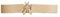 PATRIZIA PEPE Gürtel mit hoher Taille, Art. 8W0034L048, beige, Einheitsgröße