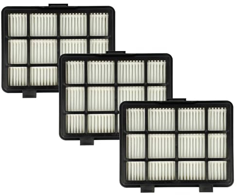 vhbw 3x Staubsaugerfilter kompatibel mit Bosch BGC05A322/03 | BGC05A322/01, BGC05AAA1/02, BGC05AAA1/01 Staubsauger - HEPA-Filter Schwarz Weiß